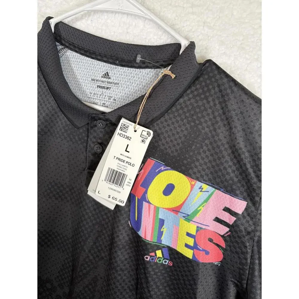 Adidas Polo Love Unites Pride Freelift Mens Large HD3362 - Picture 2 of 4